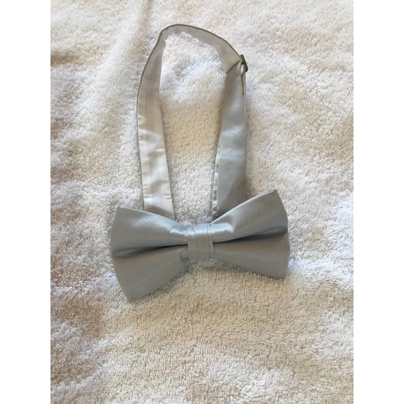 Men's Gray Bow Tie‎ Adjustable Length - Picture 1 of 9